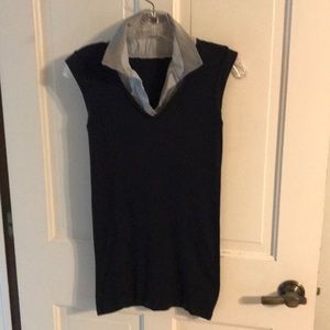 Cap sleeve faux blouse cotton tee